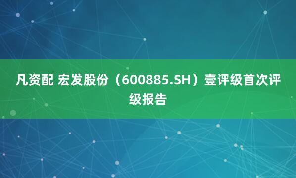 凡资配 宏发股份（600885.SH）壹评级首次评级报告